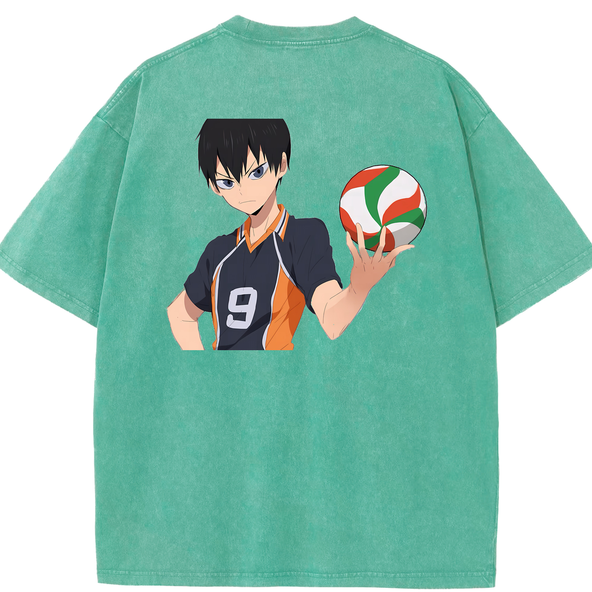 （画像用） ハイキュー!! Haikyu!! 綿100% ヴィンテージ風 半袖Tシャツ（背面プリント）